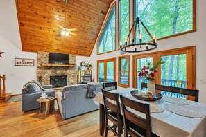 Indoors, Hardwood, Dining Room, Dining Table, Furniture