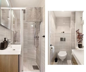 Heated tiles & Hair dryer for your comfort.  