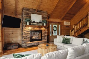 Cozy up by the gas fire!