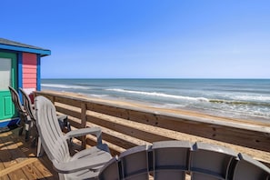 Sit out on the Oceanfront Deck with a cup of coffee for an unforgettable sunrise and unparalleled ocean views!