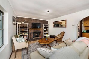 Lounge area with wood heater