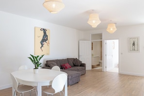 There's plenty of space to dine, cook and relax in the living area