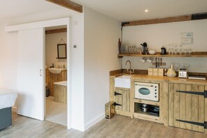 Kitchen area and shower room