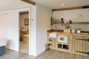 Kitchen area and shower room