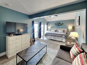 Primary Bedroom - King Bed, TV + Lounge Area