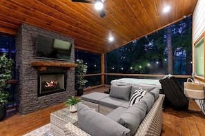 Back patio full of fun and relaxation