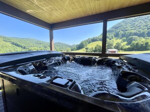 Hot tub with a peaceful view