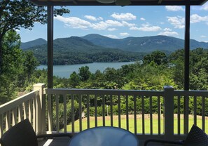 View from table on elevated deck.