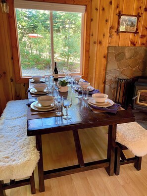 Adjacent to the living room is the dining area, great for meal time