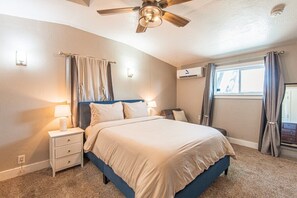 Queen bed for a restful stay.