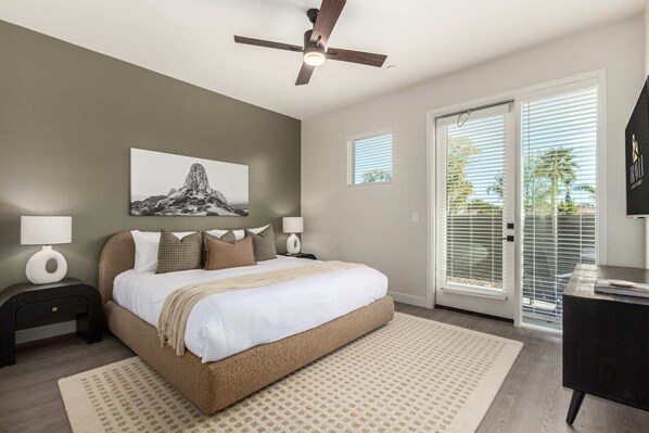 Primary Bedroom with King Bed with patio Access