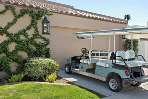 A golf card is available for exploring the neighborhood.