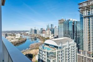 Living in a downtown condo with a killer skyline - can't get enough of this urban design!