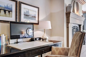 Desk within living room