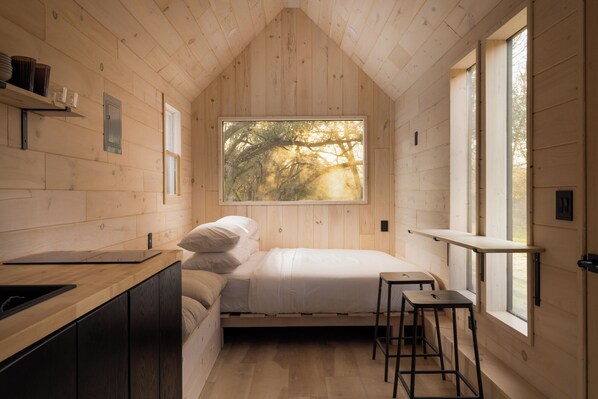 Tiny Cabin clad in Wood in the Adirondacks
