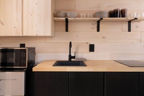The Acorn has a well stocked kitchenette.