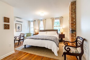 A step up from a hotel stay, enjoy the King bed and luxury linens at the home.