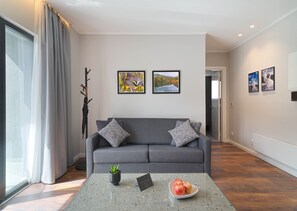 A sofa bed for two. Our one bedroom suite can accomodate up to four people.