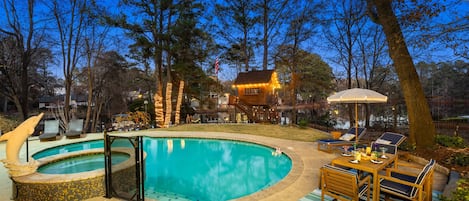 Take a nightly swim in this beautiful pool!