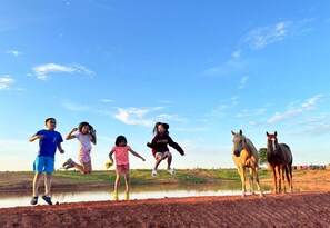 Laughter and joy fill the air as children play and explore.
