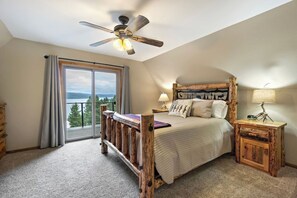 Upstairs guest bedroom with private deck