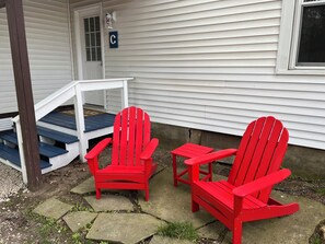 Private entrance and outdoor area