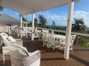 Ocean facing porch looks east....180 degree ocean view