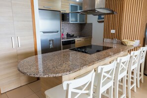 Full kitchen includes washer and dryer, coffee maker, toaster, microwave, etc.