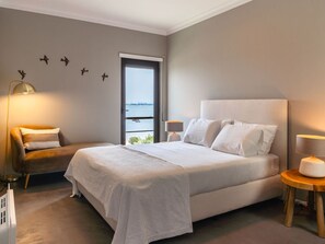 Elegant bedroom with sea view