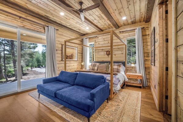 Rest in luxury with a king-sized bed and your own private deck