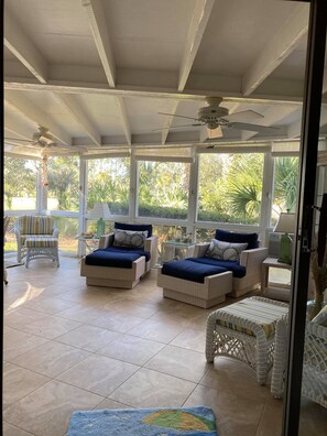 Enclosed sunroom on 2 EAST fairway