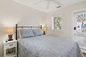 Queen size bedroom is on the first floor.