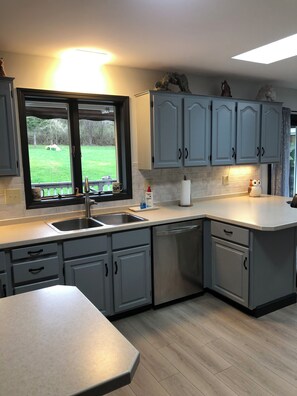 Kitchen sink overlooking yard to watch the birds or deer!

