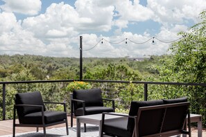 Outdoor Deck offers numerous seating areas!