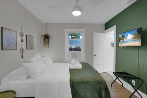 Bedroom with Queen size bed and Smart TV