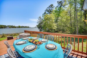 Deck | Outdoor Seating & Dining | Water Views