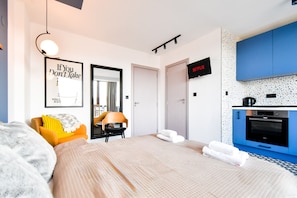 #SofiaStudioStay
#CityViewApartment
#ModernDesignLiving
#PrivateBathroomLuxury
#KitchenetteConvenience
