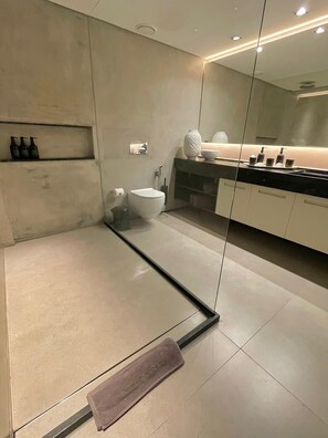 Huge walk in shower and architect design bathroom