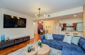 This living room is a space where you can truly be your unique self so sit back, relax, and let us take care of your accommodation needs during your stay!
