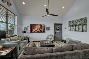 Large flat screen TV.
