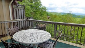 Back deck with outdoor furniture