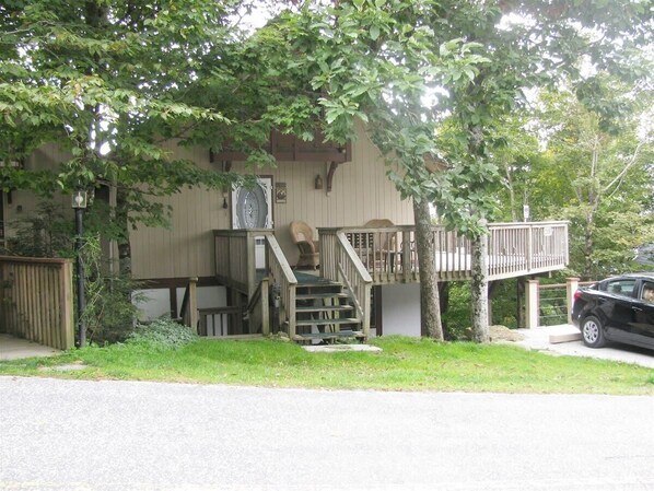 Front exterior view with parking area