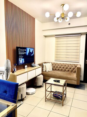 The space features tri-color lights, allowing you to set the perfect ambiance.