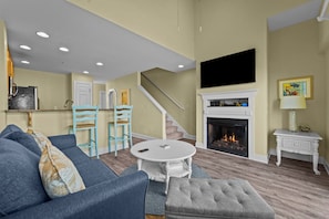Living Area with Deck Access on Third Level