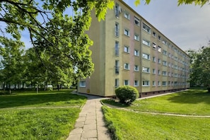 Greenery around the building.