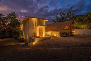 Outdoor lighting on the driveways for both the Main and Guest houses