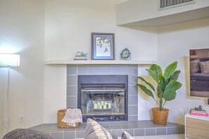Living Room with chimney