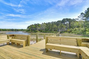 Private Waterfront Deck | On-Site Creek Access