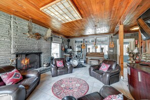 Music Room | Main Level | Wood-Burning Fireplace | Karaoke Machine