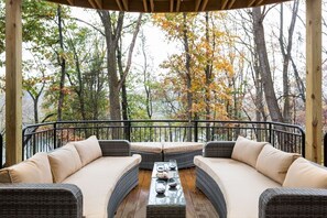 The main floor deck is perfect for indoor/outdoor living